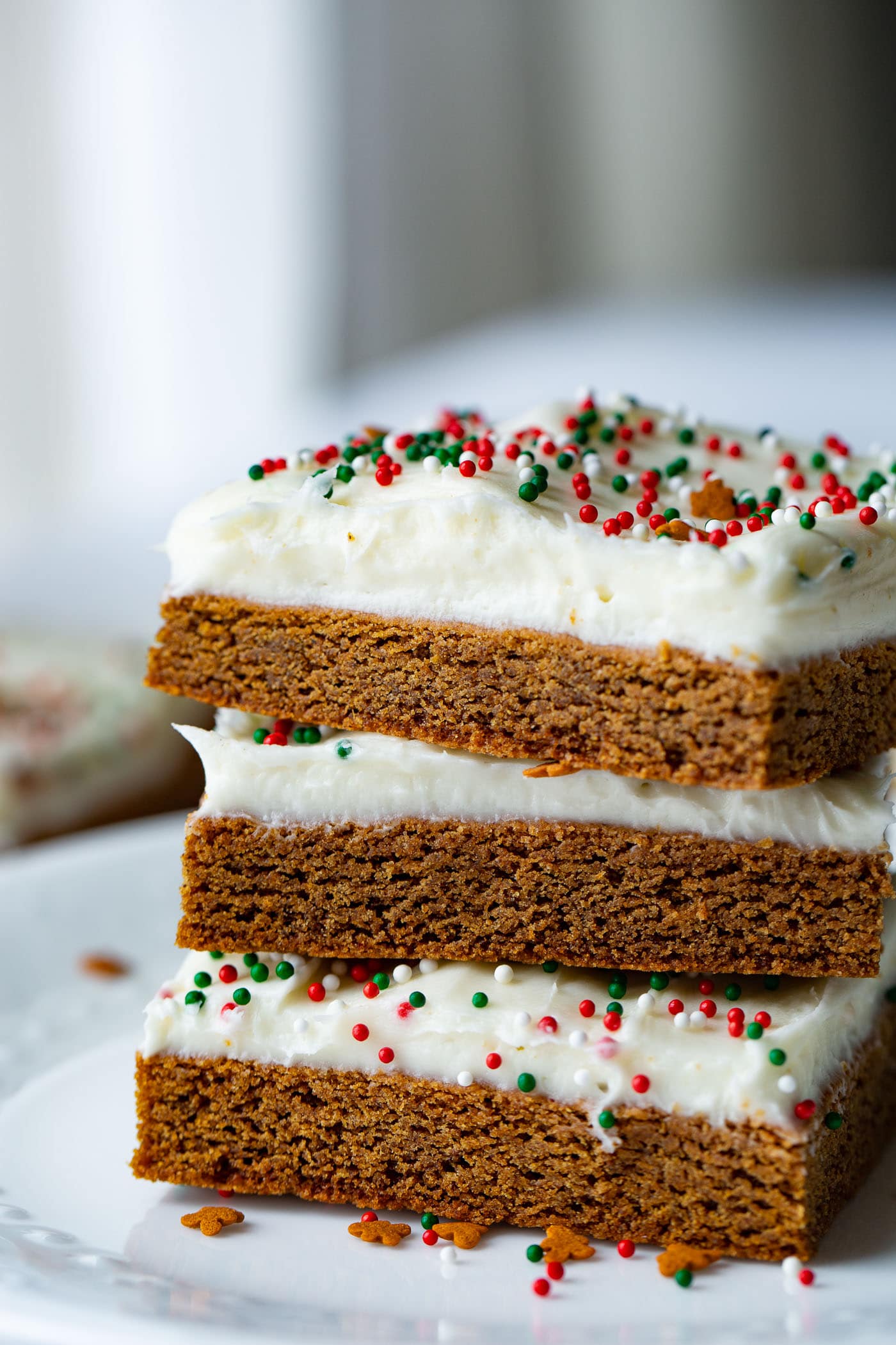 Easy One-Pan Gingerbread Bars with Cream Cheese Frosting